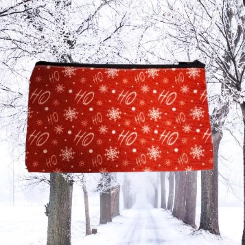 Ho Ho Ho Red Small Makeup Cosmetic Pouch